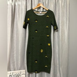 LulaRoe | Olive green triangle Julia dress